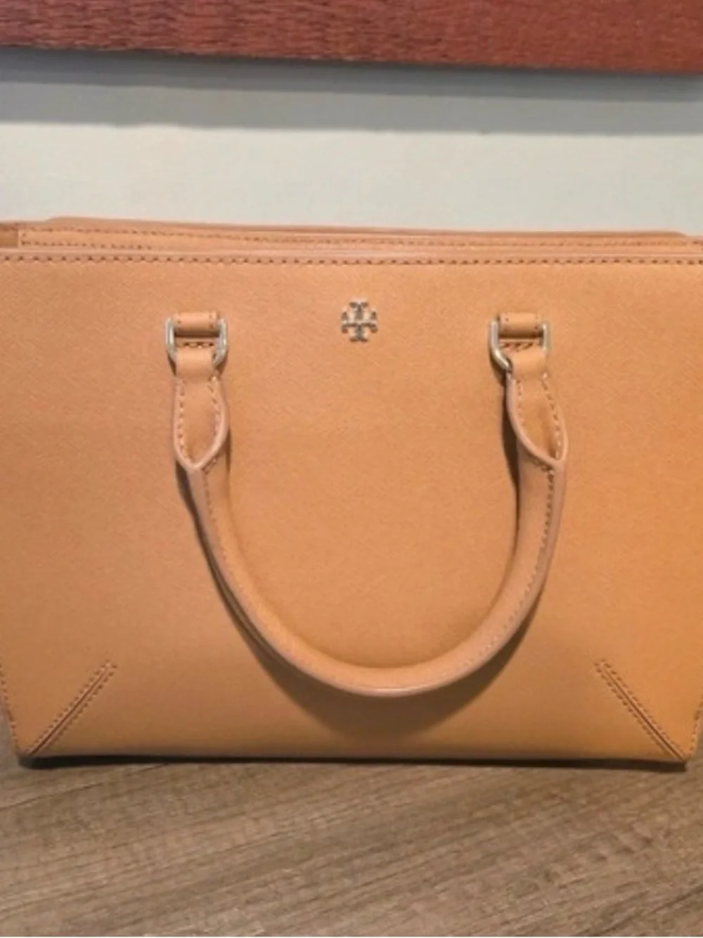 Tory Burch Camel/Tan Leather Structured Satchel